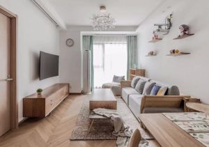 木纹质感家具，打造85㎡极简禅意空间！