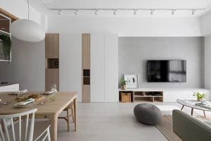 木纹+水泥灰，108㎡清新北欧开放式空间！ 